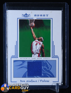 Ben Wallace 2003-04 Fleer Avant Materials Blue #BW #/400 basketball card, jersey, numbered