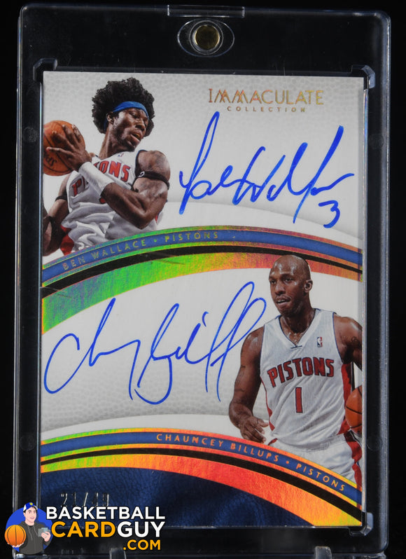 Ben Wallace/Chauncey Billups 2016-17 Immaculate Collection Dual Autographs #/49 autograph, basketball card, numbered