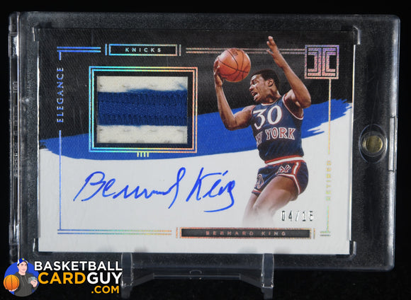 Bernard King 2020-21 Panini Impeccable Elegance Retired Jersey Autographs Holo Silver #2 #/15 autograph, basketball card, numbered, patch