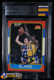 Bill Hanzlik Signed 1986 Fleer Basketball #43 BGS 9 AUTO Jersey Fusion GU Patch autograph, basketball card, beckett, graded, patch