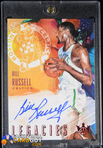 Bill Russell 2018 - 19 Court Kings Legacies Signatures Ruby #6 #/25 auto, autograph, basketball card, numbered