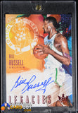 Bill Russell 2018 - 19 Court Kings Legacies Signatures Ruby #6 #/25 auto, autograph, basketball card, numbered