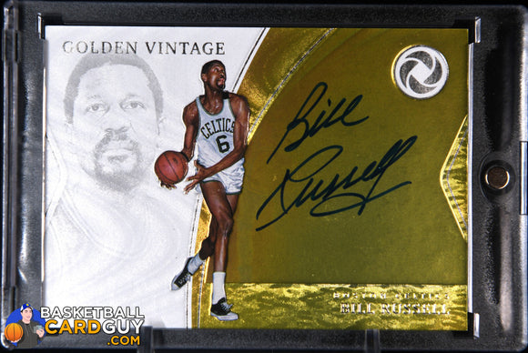 Bill Russell 2018 - 19 Panini Opulence Golden Vintage Autographs #29 #/79 auto, autograph, basketball card, numbered