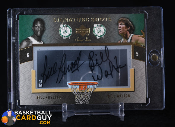 Bill Russell/Bill Walton 2007-08 Sweet Shot Signature Shots Acetate Dual #RW #/15 autograph, basketball card, numbered