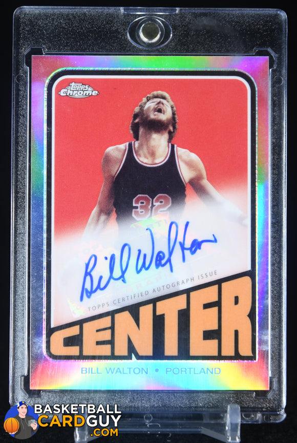 Bill Walton 2023-24 Topps Chrome ’72 Topps Autographs Refractors #TABW autograph, basketball card, refractor