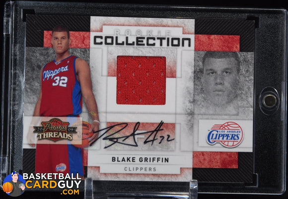 Blake Griffin 2009-10 Panini Threads Rookie Collection Materials Signatures #1 #/50 auto, autograph, basketball card, jersey, numbered