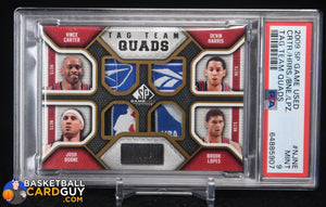 Brook Lopez/Josh Boone/Vince Carter/Devin Harris 2009-10 SP Game Used Tag Team Quad #TQNJNE #/10 basketball card, graded, numbered, patch