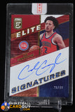Cade Cunningham 2022-23 Elite Elite Signatures Red #24 #/49 autograph, basketball card, numbered