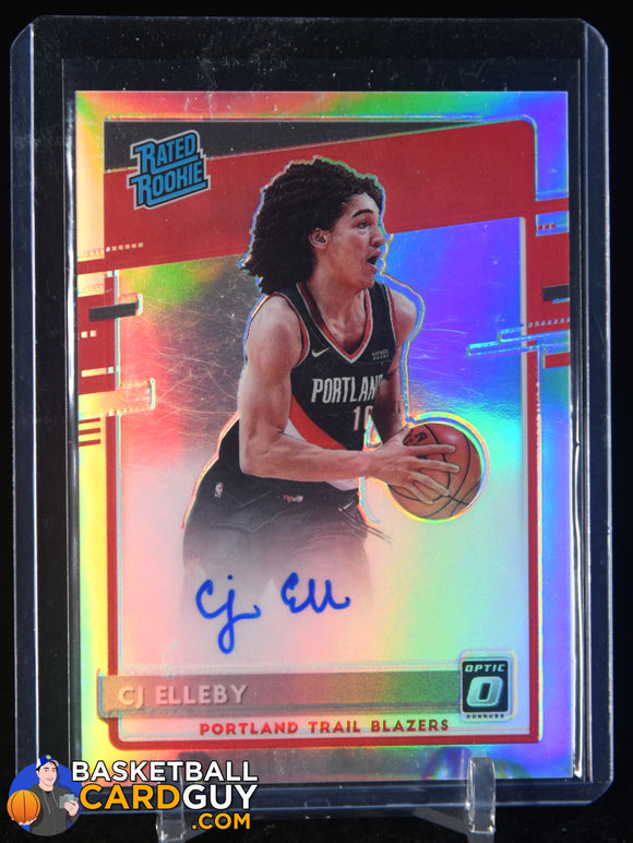 CJ Elleby 2020-21 Donruss Optic Rated Rookies Signatures Holo #195 autograph, basketball card, prizm, rookie card