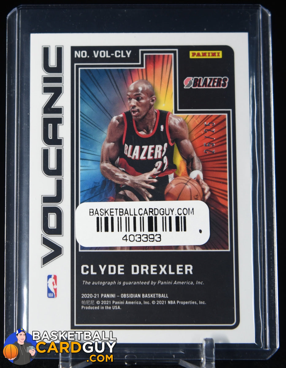 Clyde Drexler 2020-21 Panini Obsidian Volcanic Signatures Electric