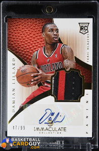 Damian Lillard 2012 - 13 Immaculate Collection #130 JSY AU #/99 autograph, basketball card, numbered, patch, rare