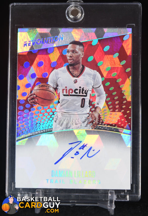 Damian Lillard 2017-18 Panini Revolution Autographs Cubic #/50 auto, autograph, basketball card, numbered