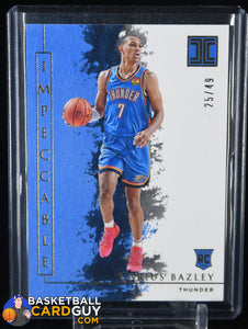 Darius Bazley 2019-20 Panini Impeccable #26 #/49 basketball card, numbered, rookie card