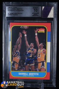 Darrell Griffith 1986-87 Fleer #42 Jersey Fusion GU Patch BGS BAS 10 AUTO autograph, basketball card, beckett, graded, patch