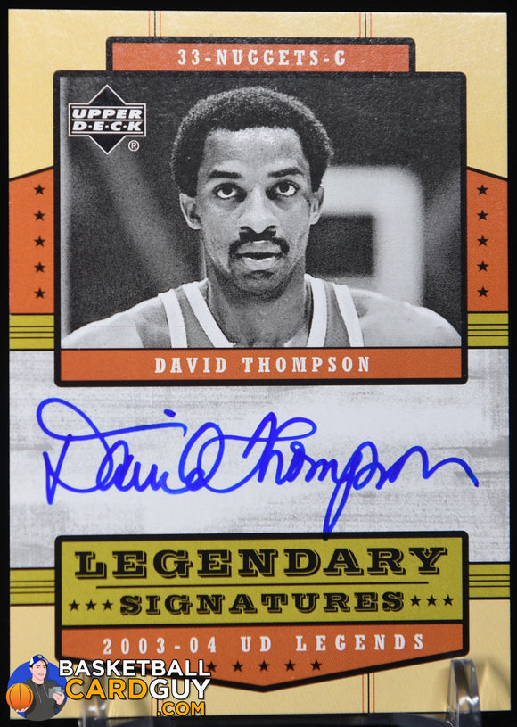 David Thompson 2003 - 04 Upper Deck Legends Legendary Signatures #DT auto, autograph, basketball card