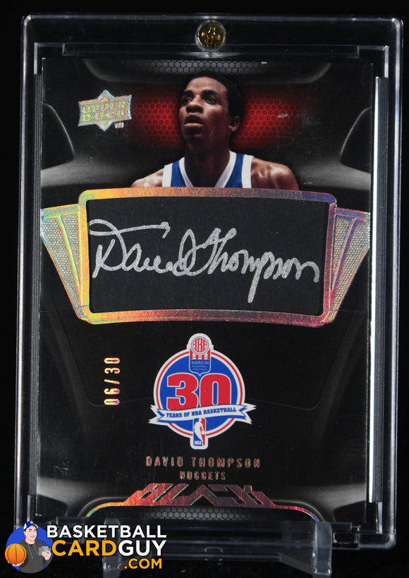 David Thompson 2008-09 UD Black ABA/NBA 30th Anniversary Autographs #30DT #/30 auto, autograph, basketball card, numbered