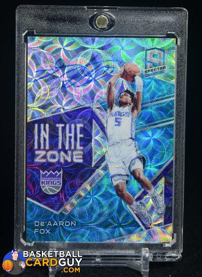 De'Aaron Fox 2018-19 Panini Spectra In The Zone Autographs Neon Blue #24 #/60