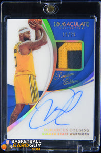 DeMarcus Cousins 2018 - 19 Immaculate Collection Patch Autographs Premium Edition #39 #/20 EXCH auto, autograph, basketball card, numbered,