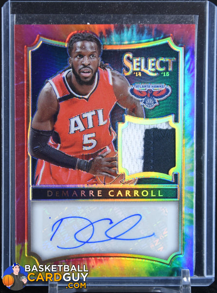 DeMarre Carroll 2014 15 Select Jersey Autographs Prizms Tie Dye 53 Basketball Card Guy