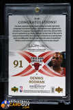 Dennis Rodman 2006 - 07 Exquisite Collection Scripted Swatches #/25 auto, autograph, basketball card, game used, numbered