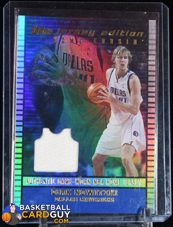Dirk Nowitzki 2002 - 03 Topps Jersey Edition #JEDNO H basketball card, game used,