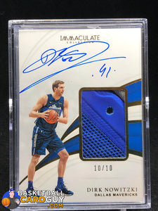 Dirk Nowitzki 2018-19 Immaculate Collection Sneaker Swatches Signatures Jumbo #/10 autograph, basketball card, numbered, patch, shoe
