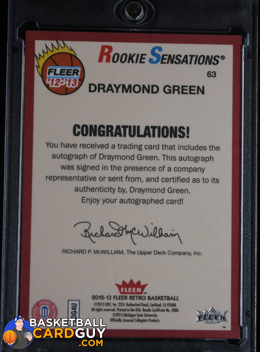 Draymond Green 2012-13 Fleer Retro Autographs #63 Rookie