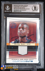 Dwyane Wade 2003 - 04 Flair Final Edition Courtside Cuts Jerseys #/250 #DWW RC Beckett Witnessed Autograph BGS 10 auto, autograph,