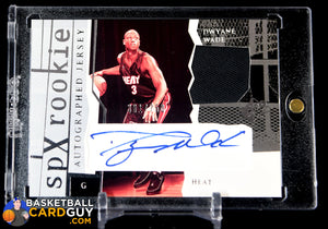 Dwyane Wade JSY AU RC 2003-04 SPx #155 #/750 autograph, basketball card, numbered, rookie card