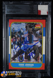 Eddie Johnson Signed 1986-87 Fleer #51 BGS 10 AUTO Jersey Fusion GU Patch autograph, basketball card, beckett, graded, patch