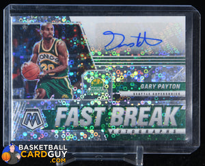 Gary Payton 2020-21 Panini Mosaic Autographs Fast Break #10 autograph, basketball card