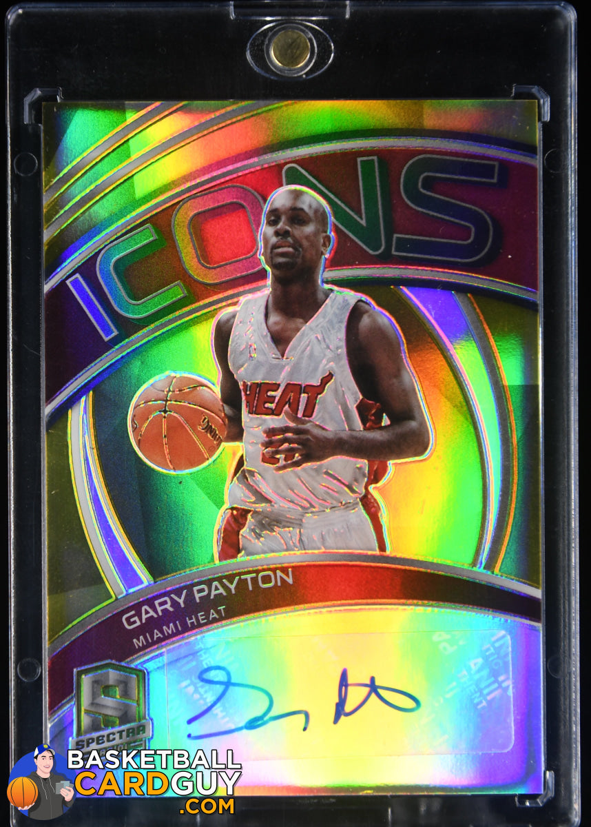 Gary Payton 2020-21 Panini Spectra Icons Autographs Gold #16 #/10