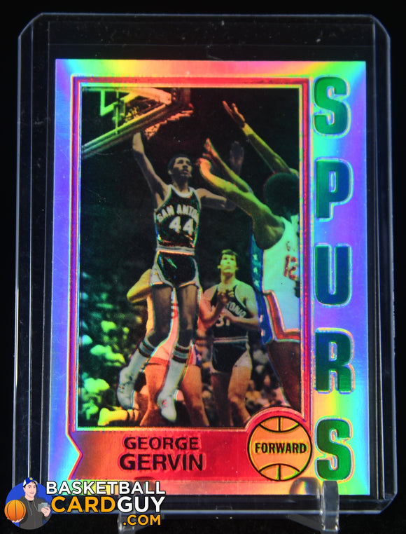 George Gervin 1996-97 Stadium Club Finest Reprints Refractors basketball card, refractor