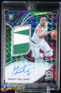 Grant Williams 2019-20 Panini Spectra Intersteller #182 JSY AU #/49 autograph, basketball card, numbered, patch, rookie card