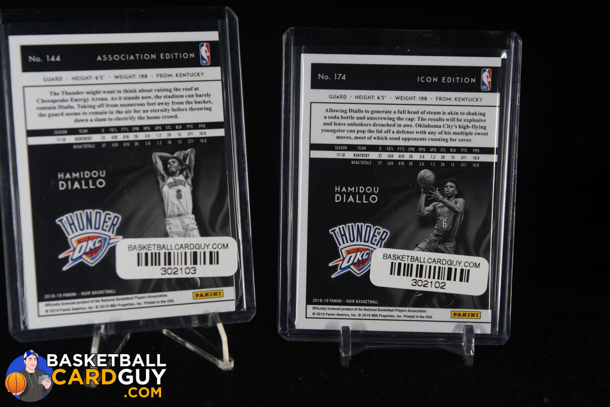 Hamidou Diallo RC SET 2018-19 Panini Noir Holo Gold #174 I & #144 
