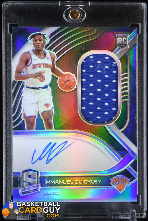 Immanuel Quickley 2020 - 21 Panini Spectra #184 JSY AU #/149 RC autograph, basketball card, game used, jersey, numbered