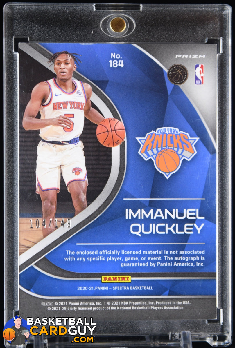 Immanuel Quickley 2020-21 Panini Spectra #184 JSY AU #/149 RC ...