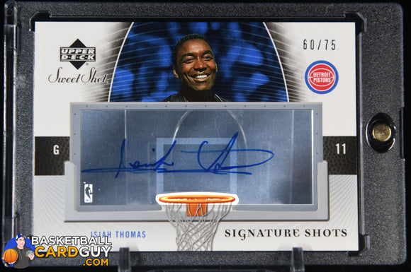 Isiah Thomas 2005 - 06 Sweet Shot Signature Shots Acetate #IT #/75 auto, autograph, basketball card, numbered