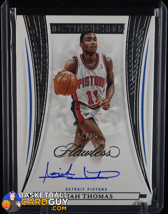 Isiah Thomas 2021 - 22 Panini Flawless Distinguished Autographs #4 #/25 autograph, basketball card, numbered