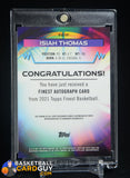 Isiah Thomas 2021 Finest Autographs #FAIT auto, autograph