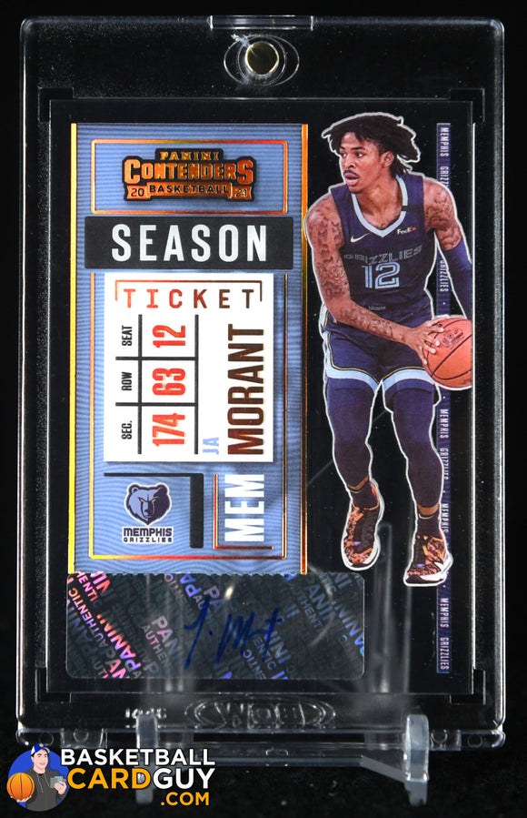 Ja Morant 2020-21 Panini Contenders Veteran Autographs Clear Ticket #2 auto, autograph, basketball card