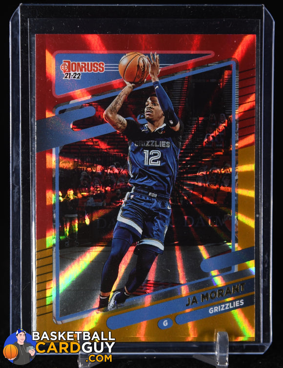 Ja Morant 2021-22 Donruss Holo Red and Gold Laser #76 basketball card