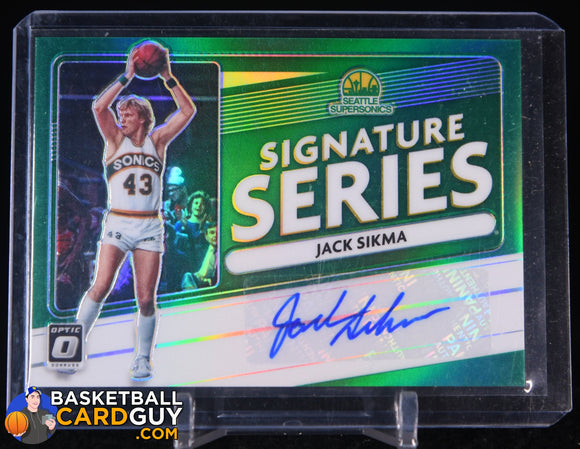 Jack Sikma 2020-21 Donruss Optic Signature Series Green #16 autograph, basketball card