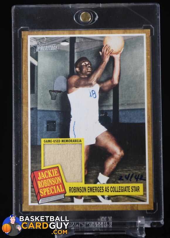 Jackie Robinson 2011 Topps Heritage Jackie Robinson Special Memorabilia #136 #/42 basketball card, game used, jersey, numbered