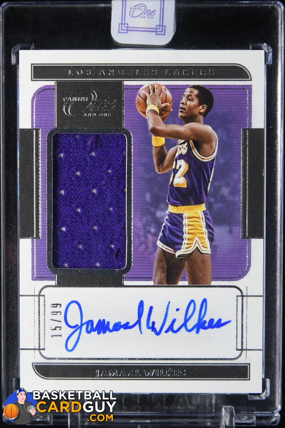 Jamaal Wilkes 2021 - 22 Panini One and Jersey Autographs #/99 auto, autograph, basketball card, game used,