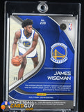 James Wiseman 2020-21 Panini Spectra Gold #209 JSY AU RPA #/10 autograph, basketball card, numbered, patch, rookie card