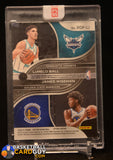 James Wiseman/LaMelo Ball 2020-21 Panini Spectra Rookie Dual Patch Autographs Asia Gold #3 #/8 auto, autograph, memorabilia, numbered