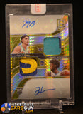 James Wiseman/LaMelo Ball 2020-21 Panini Spectra Rookie Dual Patch Autographs Asia Gold #3 #/8 auto, autograph, memorabilia, numbered
