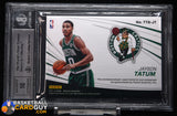 Jayson Tatum 2017 - 18 Absolute Memorabilia Tools of the Trade Six Swatch Signatures Blue #3 RPA BGS 8.5 #/5 autograph, basketball card,
