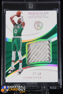 Jayson Tatum 2017-18 Immaculate Collection Sole of the Game #22 RC SHOE #/18 basketball card, numbered, patch, rookie card, shoe